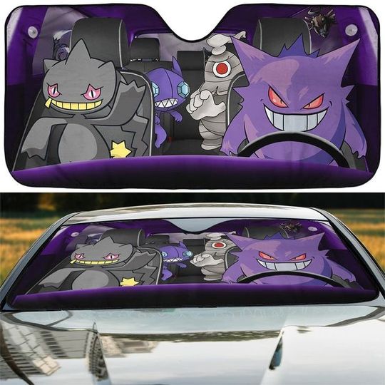 Discover Gengar Dusclops Banette Gastly Sableye Car Sun Shade, Dusclops Anime Car Windshield