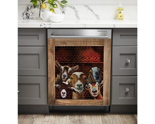 Discover Funny Goat Farm - Dishwasher Magnet Cover, Stickers, Goat lovers