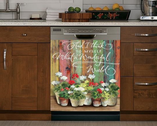 Discover Vintage Flower Dishwasher Stickers, Dishwasher Magnet Cover, Flower Lovers