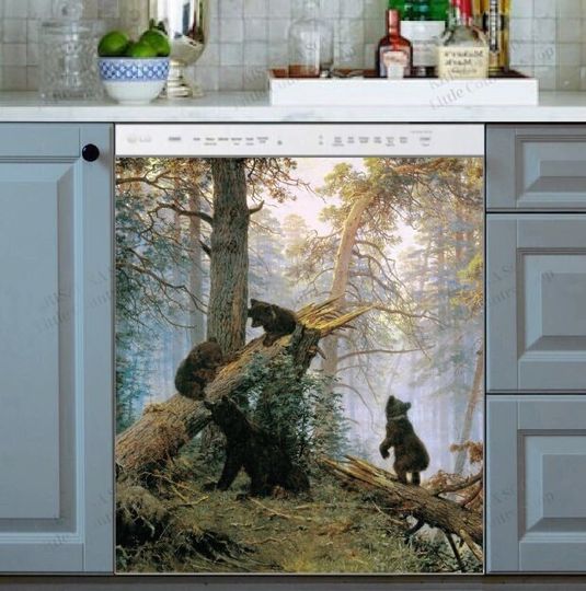 Discover Kitchen Dishwasher Magnet Cover - Morning In A Pine Forest by Ivan Ivanovich