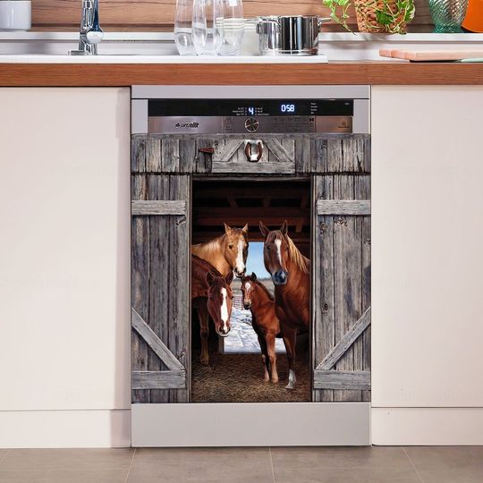 Discover Horse Dishwasher Cover, Horse Kitchen Dishwasher Cover