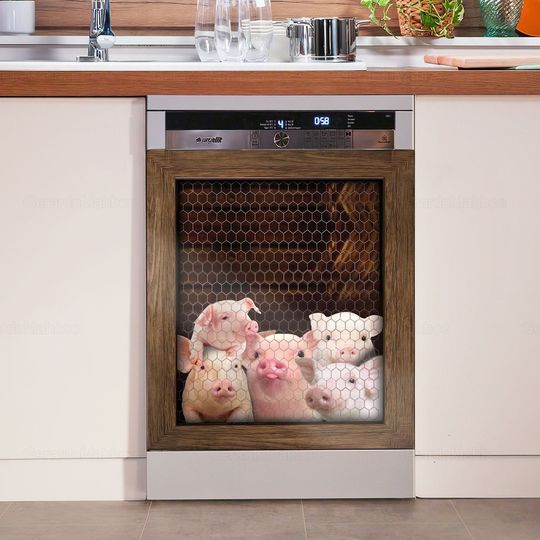 Discover Pig Dishwasher Cover - Fun Kitchen Decoration