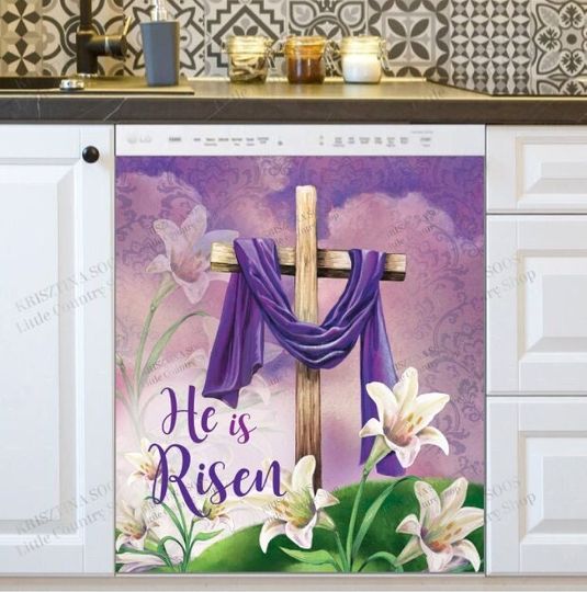 Discover Kitchen Dishwasher  Cover - He is Risen Christian Easter
