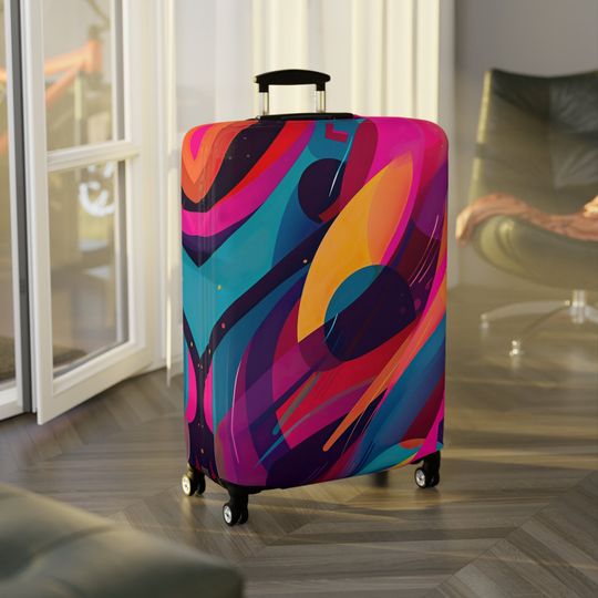 Discover Luggage Cover Rainbow Paint Strokes