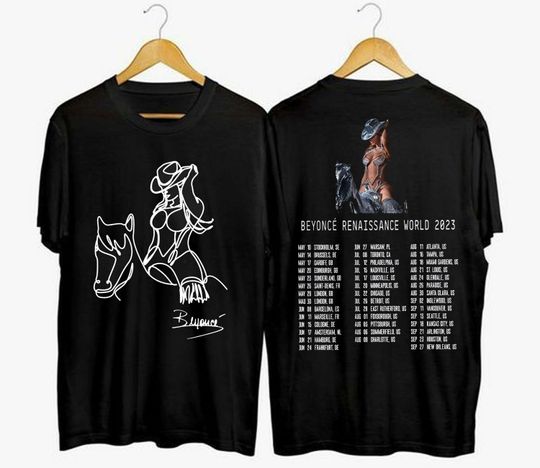Discover Beyonce Renaissance World Tour 2023 Two Sides Shirt, Vintage Music Tour Shirt,Beyonce Merch