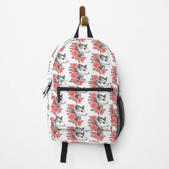Discover Floral Possum Opossum Flowers Animal Lover Graphic Backpack