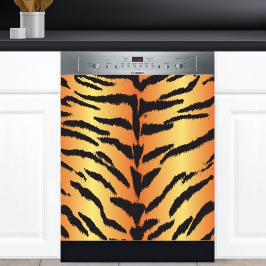 Discover Dishwasher Cover Choose Magnet Or Vinyl Decal Sticker, Tiger Animal Pattern