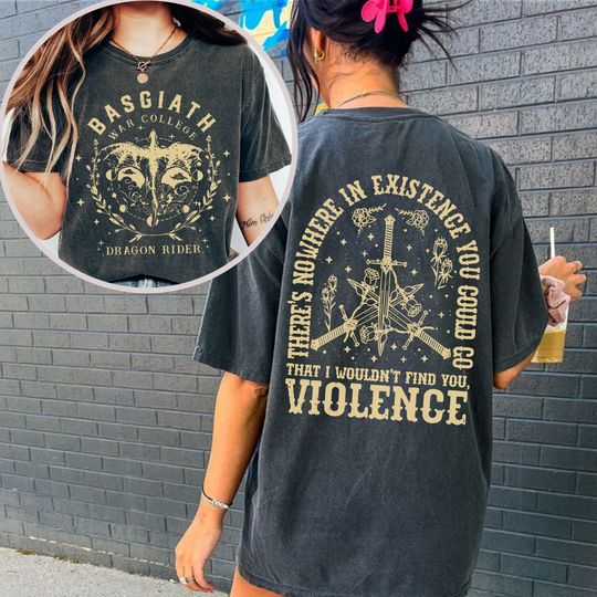 Discover Fourth Wing Double-Sided Rebecca Yarros Violet Sorrengail Shirt, Bookish Shirt