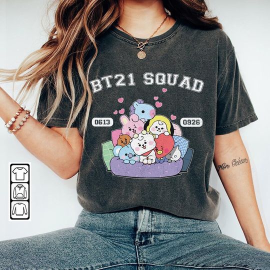 Discover BTS Kpop Shirt, BT21 Characters Tee