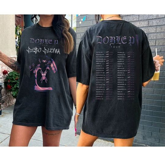 Discover Peso Pluma Tour 2023 2 SIDED Shirt, Double P Tour 2023 Concert Peso Pluma T shirt