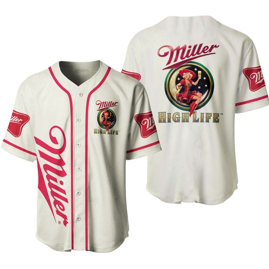 Discover Beige Miller Highlife Baseball Jersey, Christmas Gift, Lover Beer