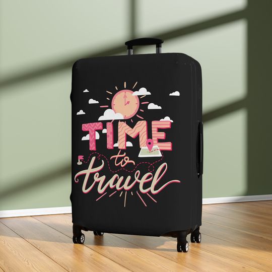 Discover Time to Travel Luggage Cover, suitcase cover