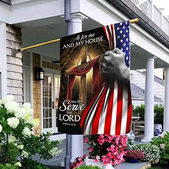 Discover As For Me And My House We Will Serve The Lord Awareness Flag