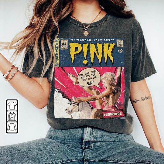 Discover P!nk Comic Shirt, P!nk Funhouse World Tour Album Graphic Tee