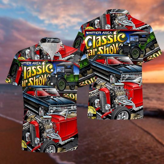Discover Whittier Area Classic Car Show Hawaiian Shirt, Cifca Season Hawaiian Shirt, Vintage car Grandpas