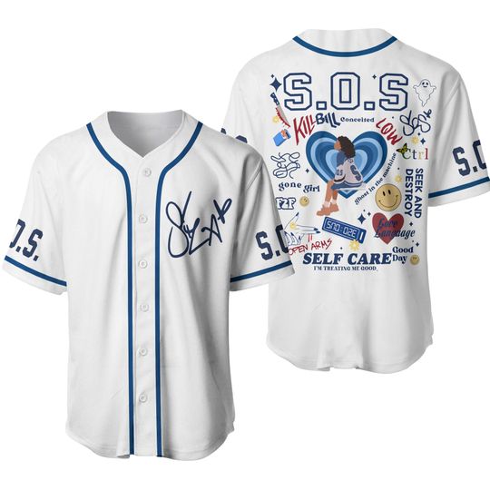 Discover SZA SOS New Album Baseball Jersey,SZA Jersey,sza S.O.S Jersey,Sza Merch,Sza Sos Tour