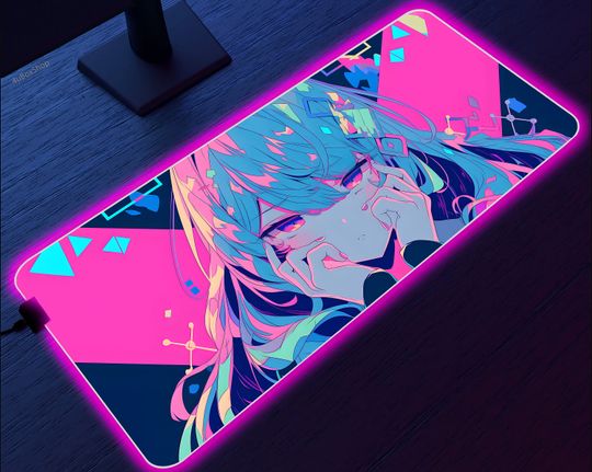 Discover Anime Girl LED Mousepad, Large RGB