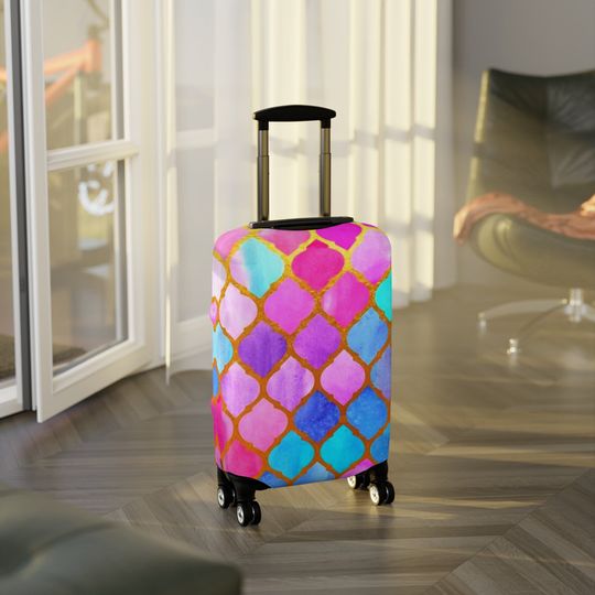 Discover Luggage Cover - Watercolor Art Pattern