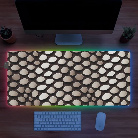 Discover Metallic Dragon Scales Desk Mat, Gaming LED Mouse Pad