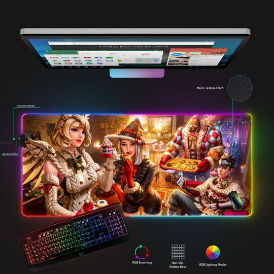 Discover Mercy RGB Mousepad, Gaming Mouse mat, Overwatch 2 Desk Mat