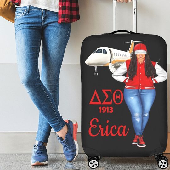 Discover Personalized Sneaker Diva Luggage Cover, Black Girl, African American