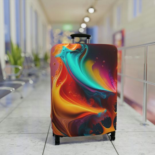 Discover Luggage Cover - Abstract Paint Splatter