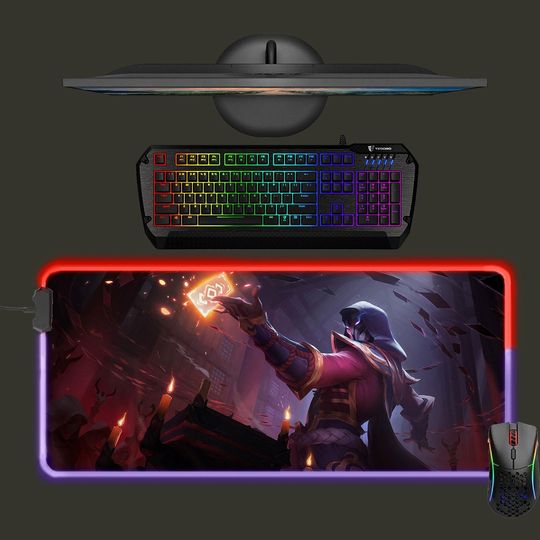 Discover Twisted Fate led mouse mat, video game mouse pad, RGB gaming mat