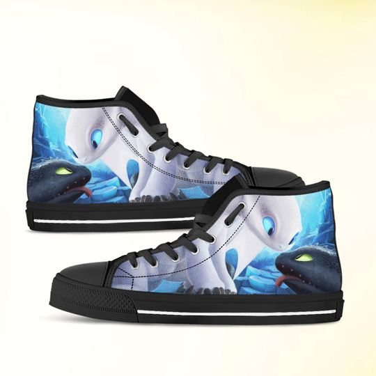 Discover How to train your dragon shoes, Toothless , Fury high top sneakers. Birthday gift