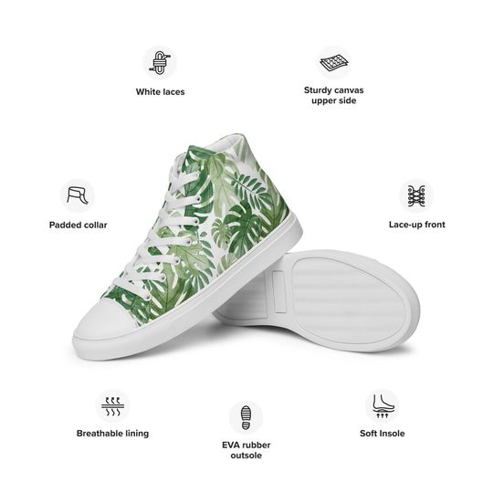 Discover BloomingStride: Chic Floral Canvas High Top Sneakers