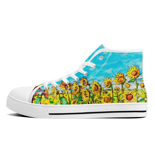 Discover Sunflower High-Tops | Canvas Shoes | Watercolour | Art Shoes