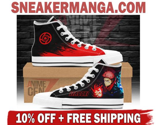 Discover Jujutsu Satoru Yuji Itadori High Top Shoes Custom Anime Sneakers