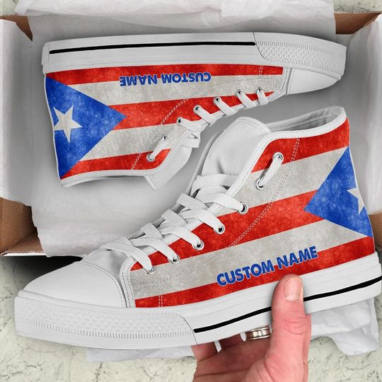 Discover Puerto Rico Flag Men's High Top Sneaker