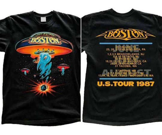 Discover Boston Rock Band Concert Tour 1987 T-Shirt, Boston T-Shirt