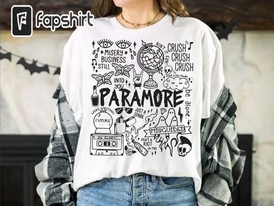 Discover Paramore Doodle Art Shirt, 2023 Tour Shirt, Vintage Paramore Album Lyric Merch Tee