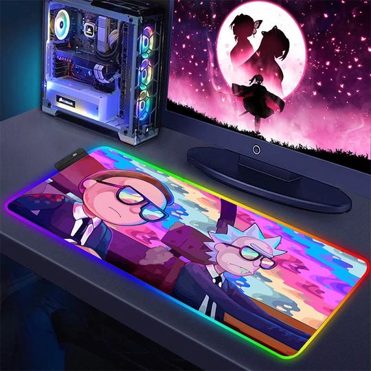 Discover Rick and Rickandmorty LED RGB Gaming Mouse Pad