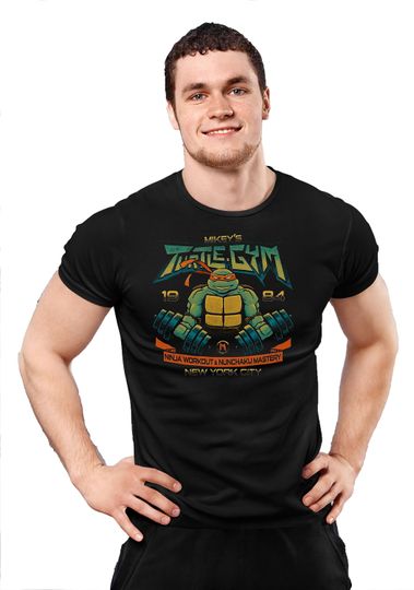 Discover Michelangelo Turtle Gym T-Shirt Geek Gym Shirt