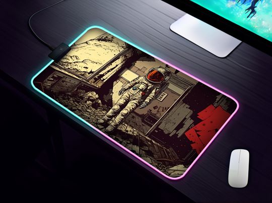 Discover Doomsday Astronaut LED RGB Gaming Mouse Pad
