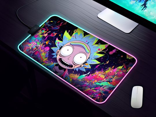 Discover Rick and Rickandmorty Universe LED RGB Gaming Mouse Pad
