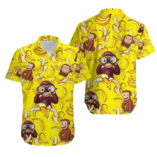 Discover Curious George Hawaiian Shirt - Fun & Colorful Beachwear for Summer