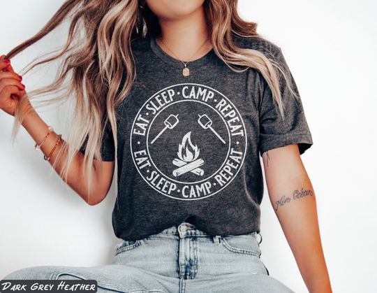 Discover Eat Sleep Camp Repeat Shirt, Summer Camping Shirt, Vacation Shirt