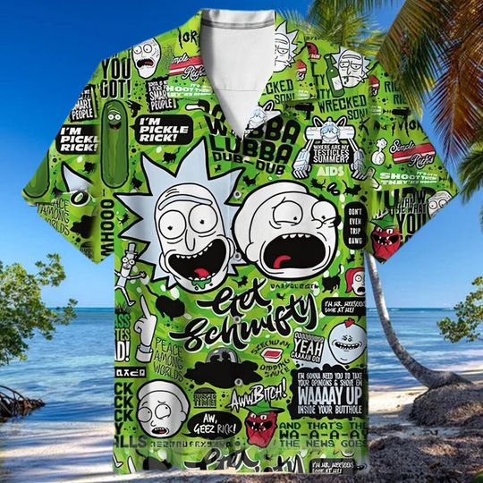 Discover New Rick And Rickandmorty get schwif All Over Print Hawaiian Shirt