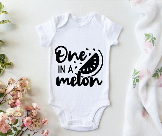 Discover One In A Melon Onesie, Cute Baby Gift, Funny Baby Onesies