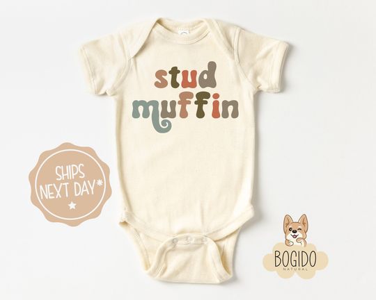 Discover Stud Muffin Baby Bodysuit Cute Baby Boy Outfit