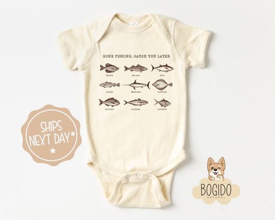 Discover Gone Fishing Baby Onesie Cute Summer Outfit
