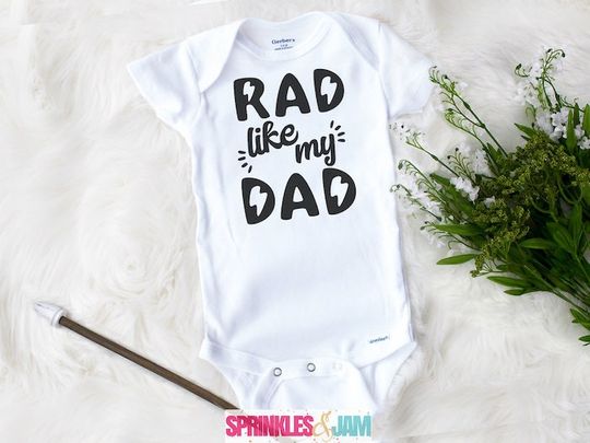Discover Fathers day Onesie  - Rad like Dad - Pregnancy announcement