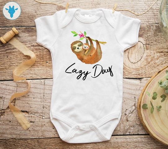 Discover Lazy Day Onesie - Sloth Baby Clothes - Sloth Onesie - Cute Baby Clothes
