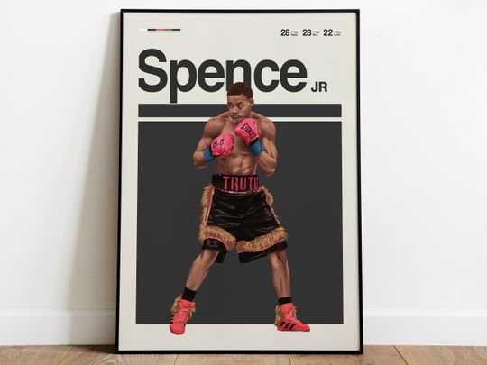 Discover Errol Spence JR Poster - Boxing Wall Art, Minimalist Mid Century Modern Decor