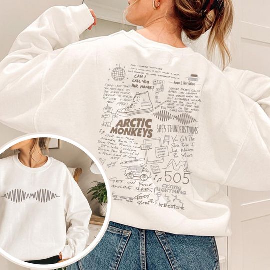 Discover Arctic Monkeys Am album 2 side Sweatshirt, Arctic Monkeys Tour 2023 Sweatshirt