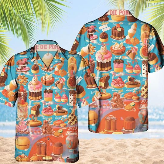 Discover Cookie Cake 3D Hawaiian Shirt for Men and Women