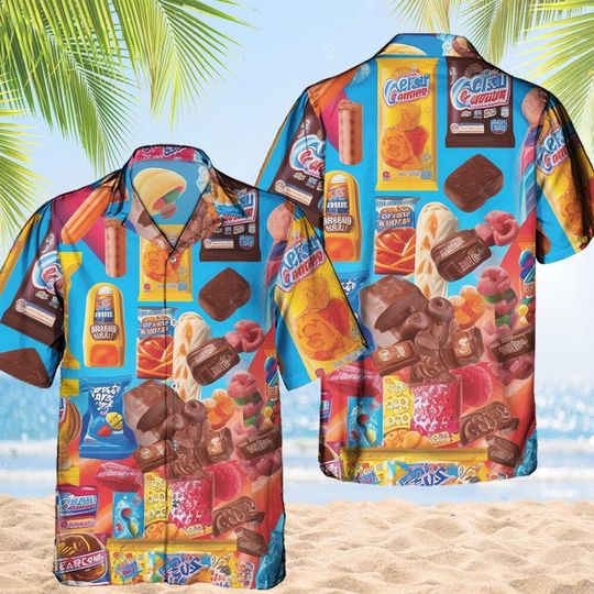 Discover Candy Themed Hawaiian Shirt for Tropical Adventures